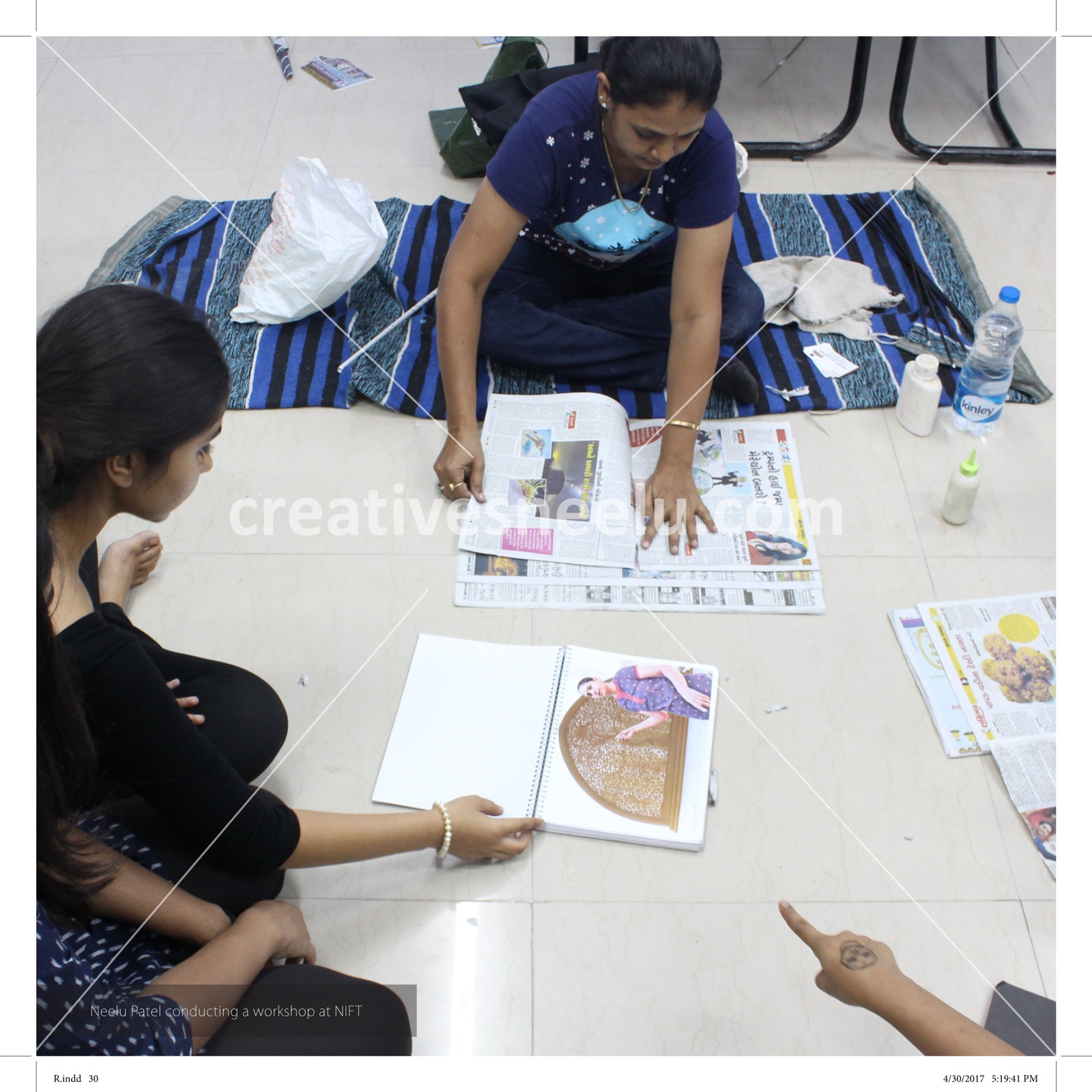 Neelu Patel conducting a workshop at NIFT Gandhinagar