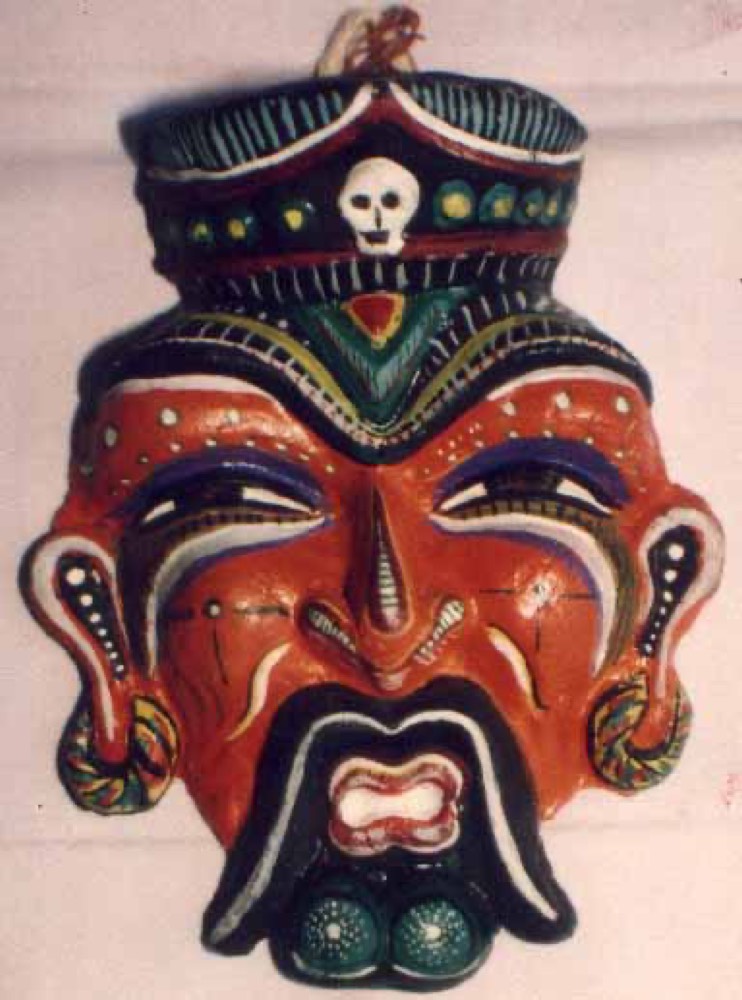 Black read green mask