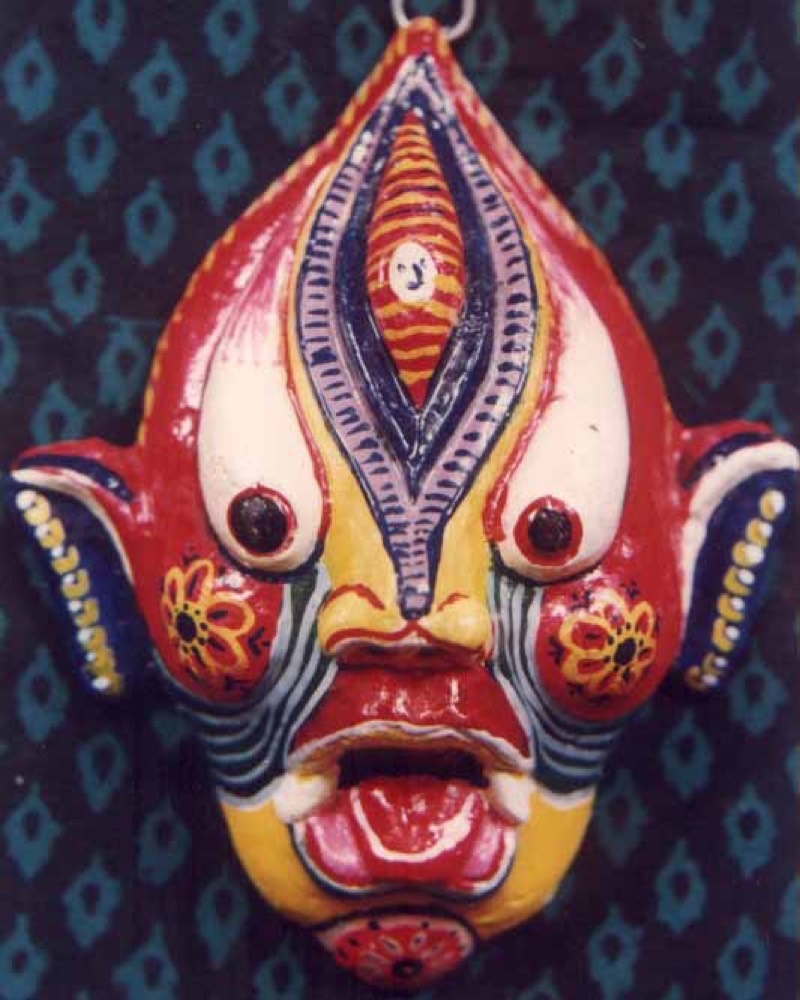 Blue and red mask