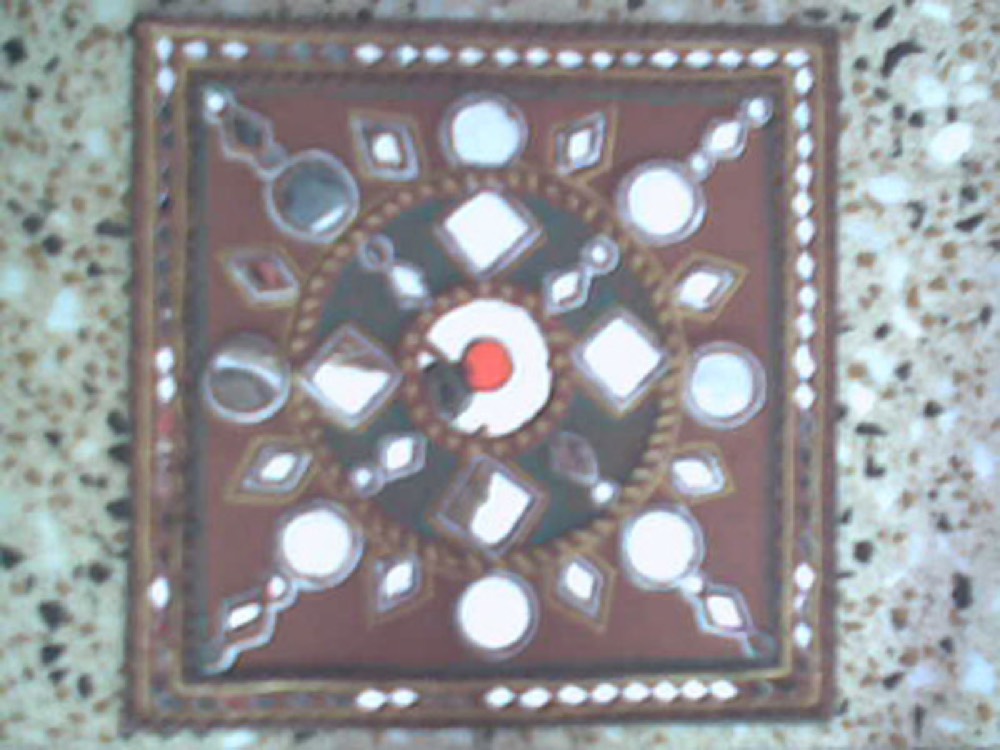 Brown mirror mud art