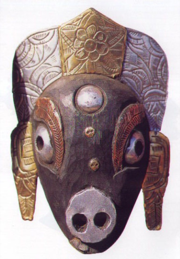 Cow wooden mask