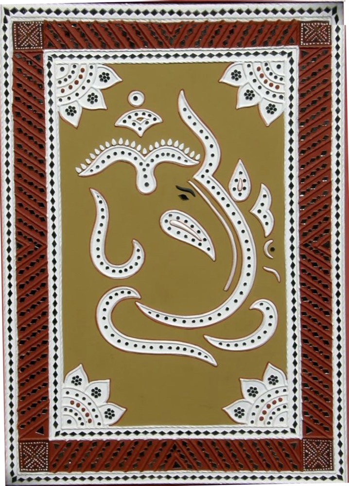 Ganpati red mud art