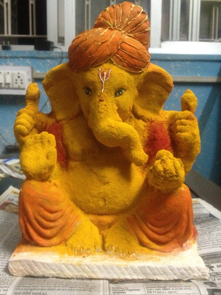 Orange ganpati full  mast