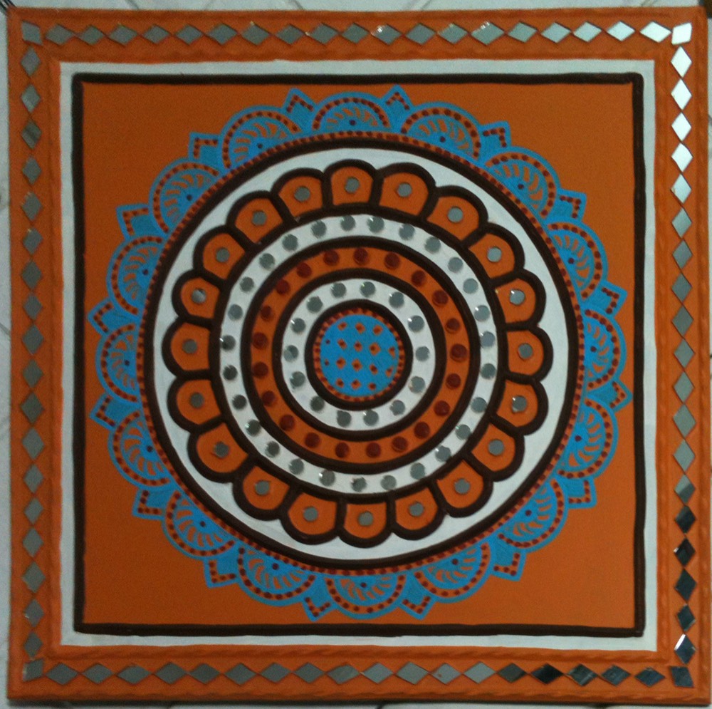 Orange mud art