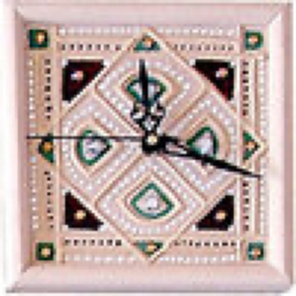 Pink clock mud art