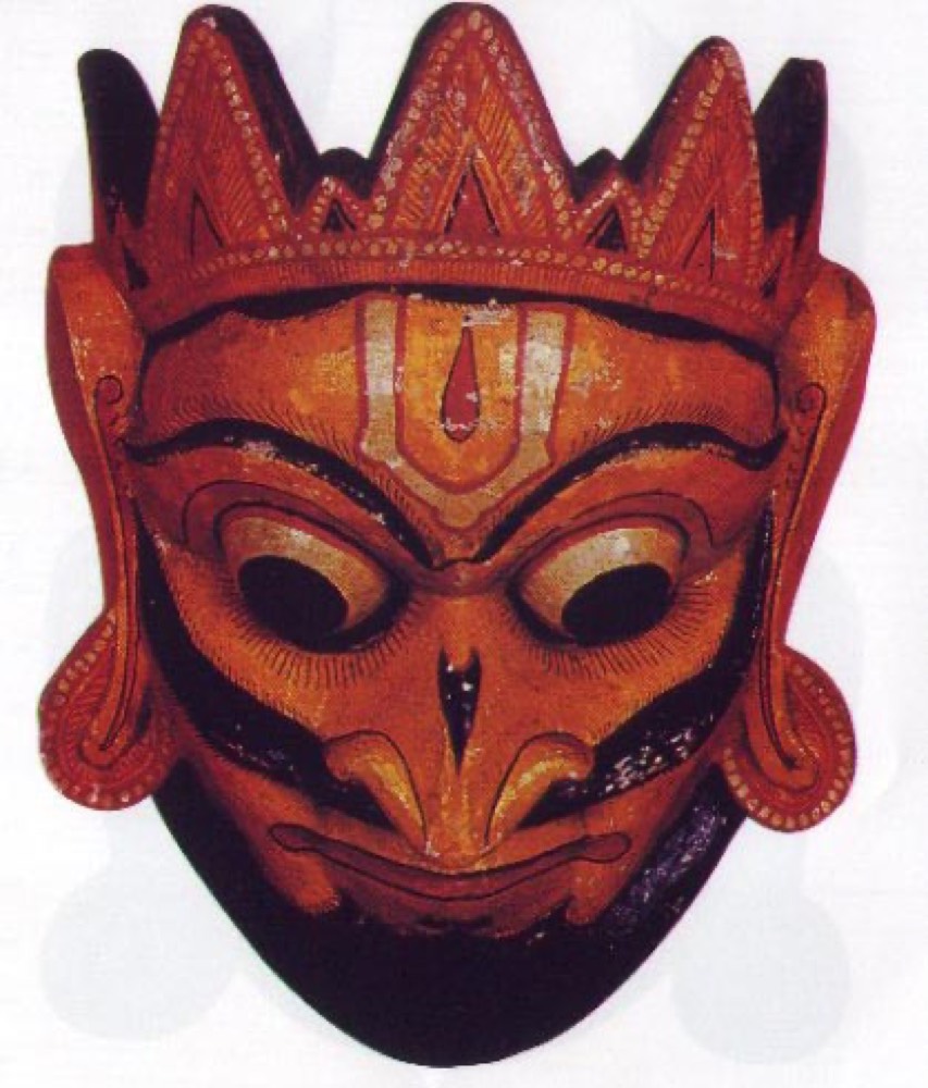 Red and orange mask