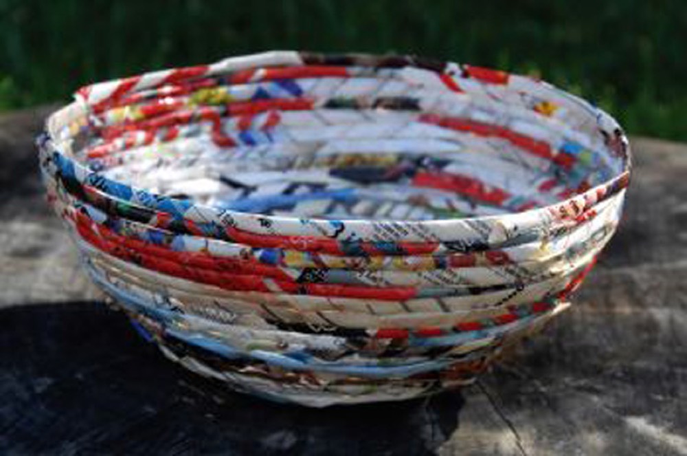 Red color paper boule