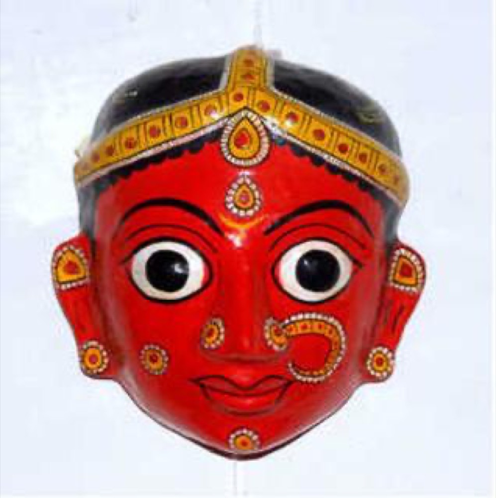 Red female bride mask