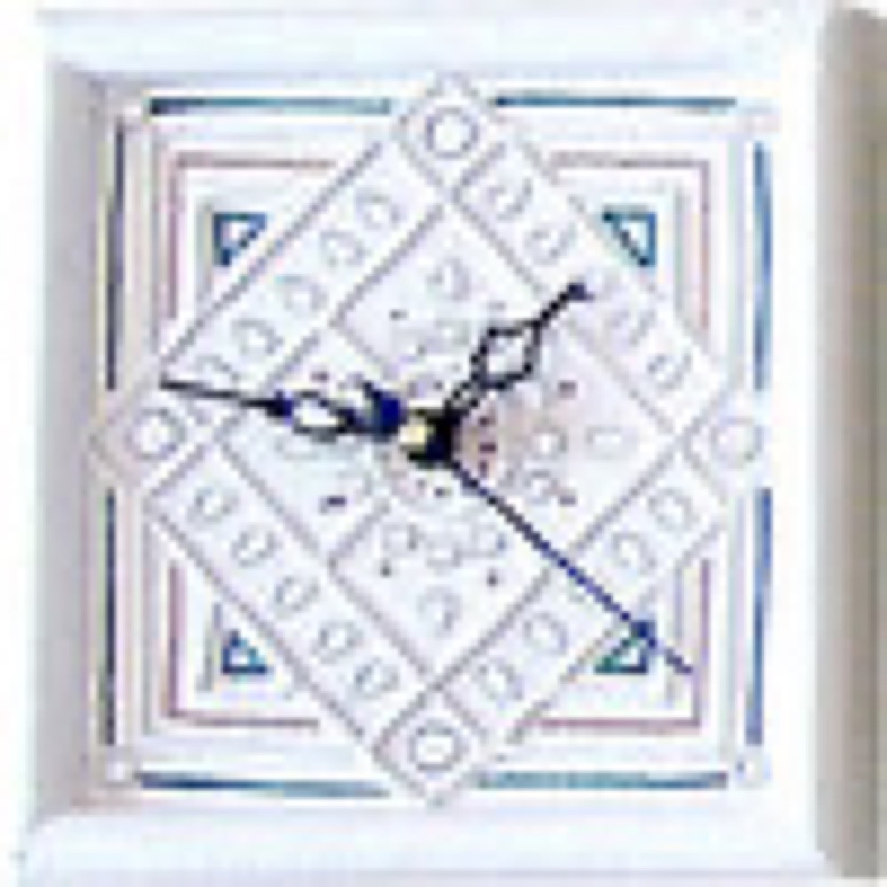 White color with blue design