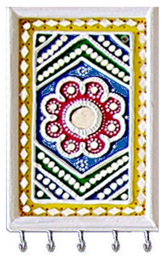 White mud art red blue color